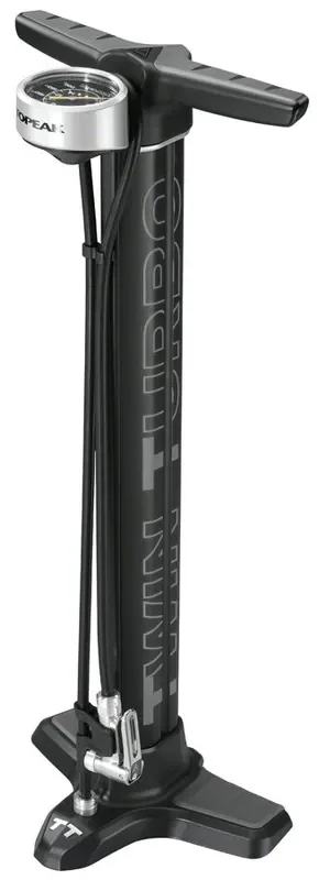 Topeak Joe Blow Twin Turbo Floor Pump SmartHead, Black