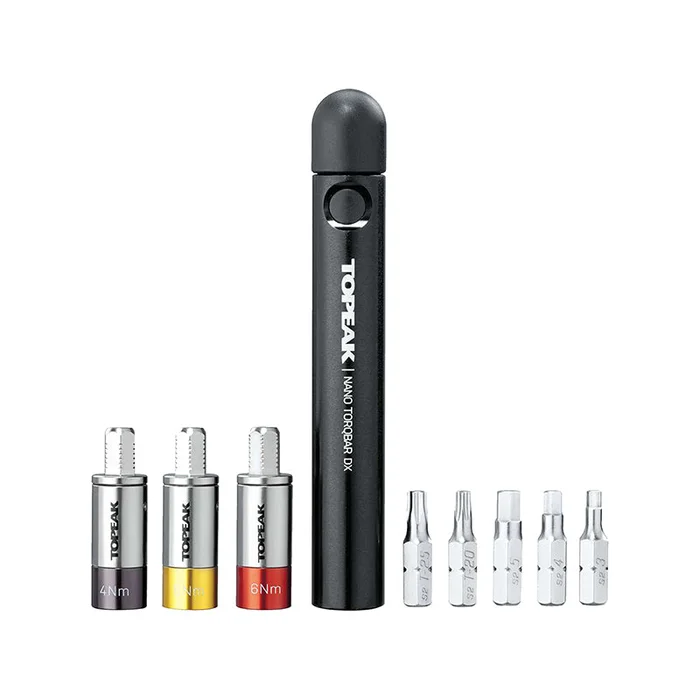 Topeak Torq Stick Ratcheting Torque Wrench – Adjustable 2-10Nm Range 5 Piece Bit Set BLK