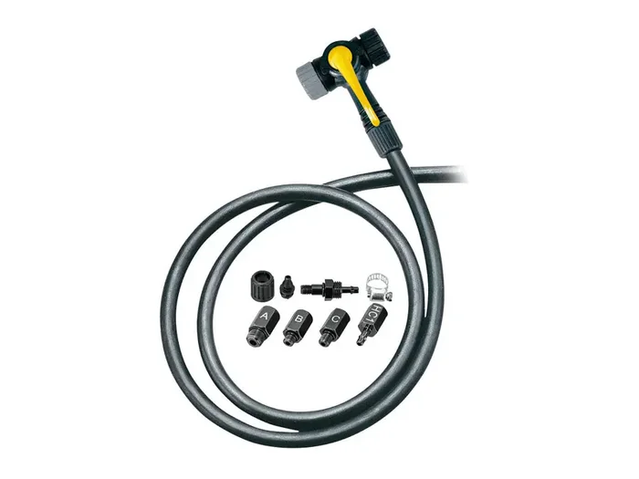 Topeak TwinHead Schrader/Presta Valve Adaptor w/ 38″ Hose Retrofits Most Pumps