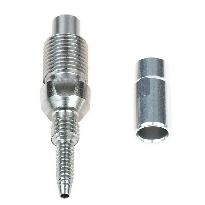 Trickstuff M8x0.75 Fitting For Beta Kevlar Hose, Silver, Each
