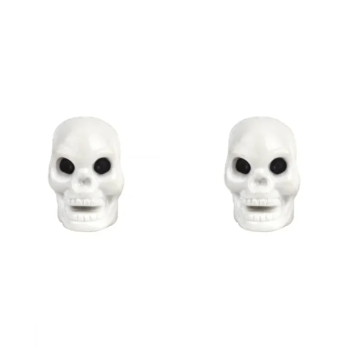 Trik Topz Valve Caps Skull-only White SV