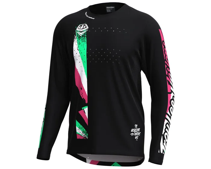 Troy Lee Designs Sprint Long Sleeve Jersey (Full Pull Black) (S)