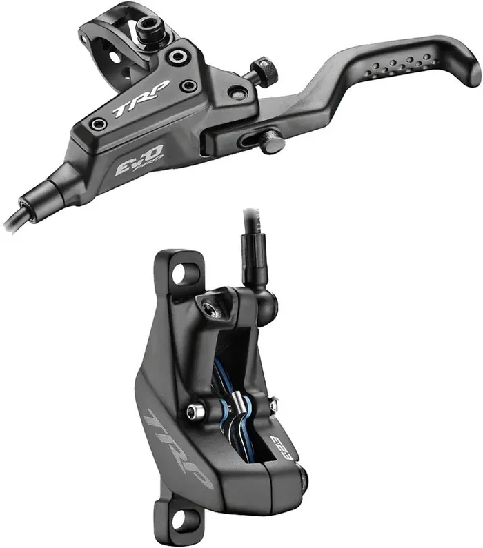 TRP EVO Pro HD-M9040 Disc Brake and Lever – Left/Front or Rear, 1900mm Hose, Post Mount, 4-Piston, Black