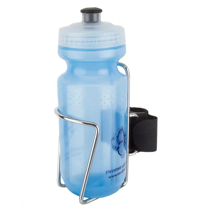 Two Fish QR Bottle Cage QR Silver Stainless Steel Universal