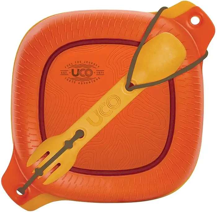Ultra-Durable Outdoor Mess Kit Set Camping, Backpacking, and Travel Tableware with Rubberized Grips & Curved Design