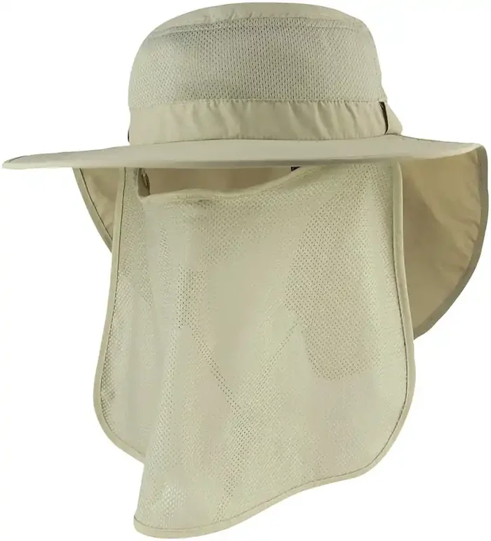 UV-Protective Water-Repellent Bucket Hats with Detachable Face Cover & Rollable Flaps for Sun Protection & Outdoor Activities