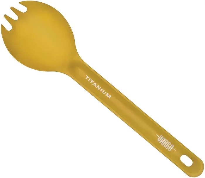 Vargo Titanium Ulv Cutlery Titanium Spork Ulv Yellow Camping Flatware