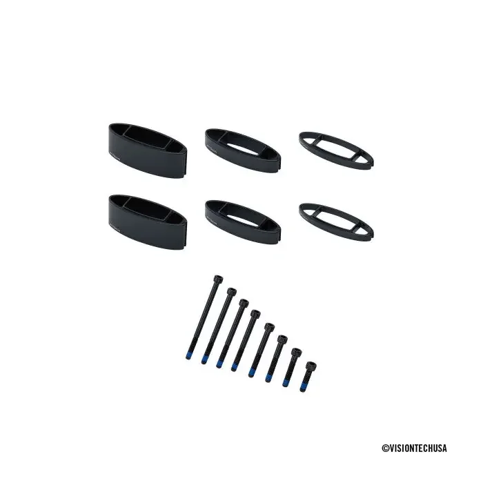 Vision Armrest Stack Riser Kit, For TFA, TriMax, and TFE Aerobars, Includes Spacer Bolts – Black