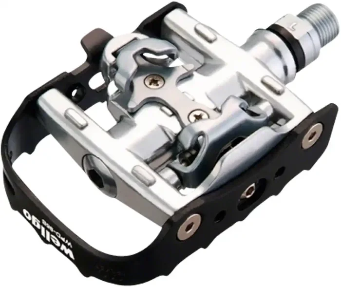 Wellgo WPD-95B Single Side Clipless Platform Pedals 9/16″ Aluminum Black/Silver