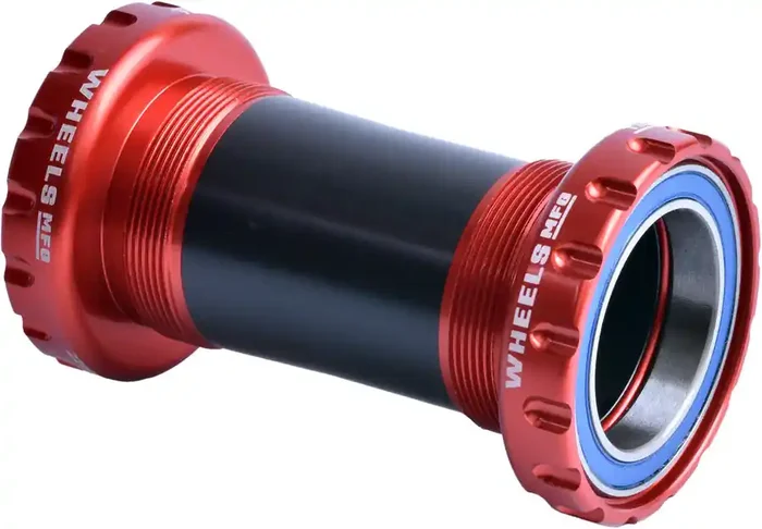 Wheels Manufacturing BSA 30 Bottom Bracket – English (BSA) Frame Interface, ABEC-3 Bearings, For 30mm Spindle, Red