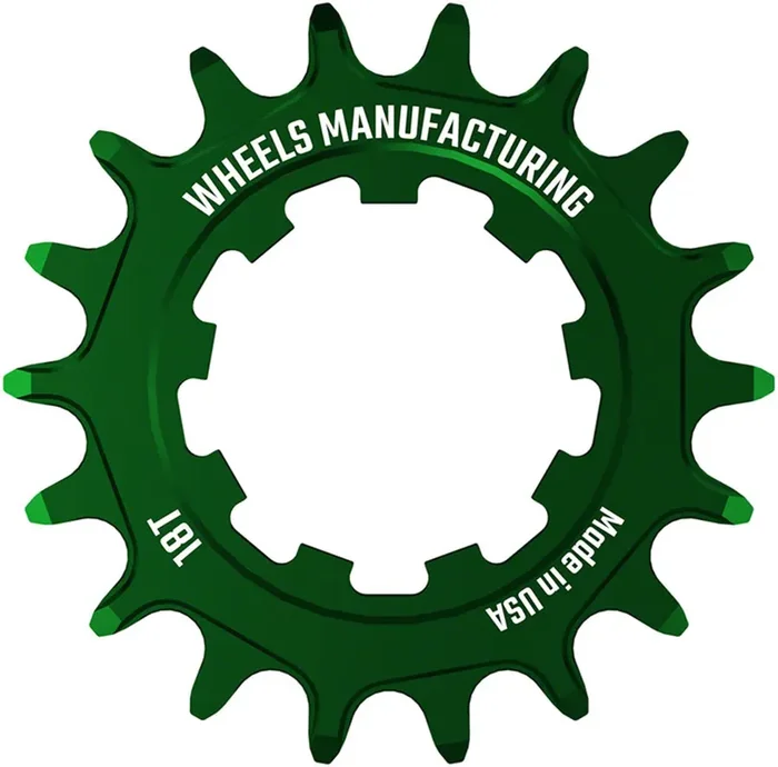 Wheels Manufacturing SOLO-SPEED Cog – 18t, Fits SOLO-SPLINE and SOLO-XD kits, Green