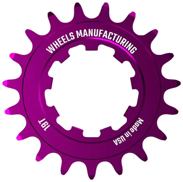 Wheels Manufacturing SOLO-SPEED Cog – 19t, Fits SOLO-SPLINE and SOLO-XD kits, Purple