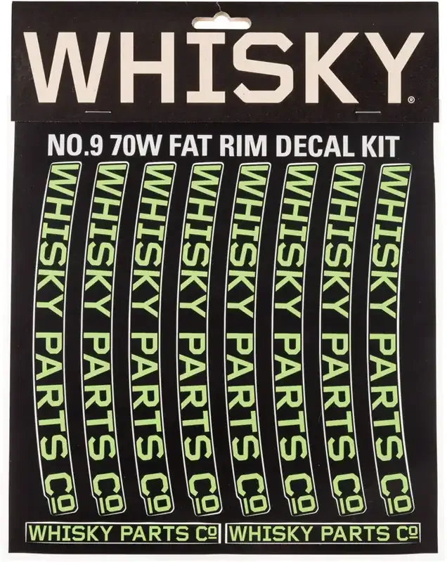 WHISKY 70w Rim Decal Kit for 2 Rims Lime Green Available In Six Colors