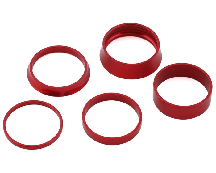 White Industries Headset Spacers (Red) (1-1/8″)