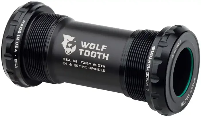 Wolf Tooth Bottom Bracket – English (BSA), 68/73mm, For 24mm Spindle, Black