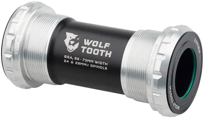 Wolf Tooth Bottom Bracket – English (BSA), 68/73mm, For 24mm Spindle, Raw Silver