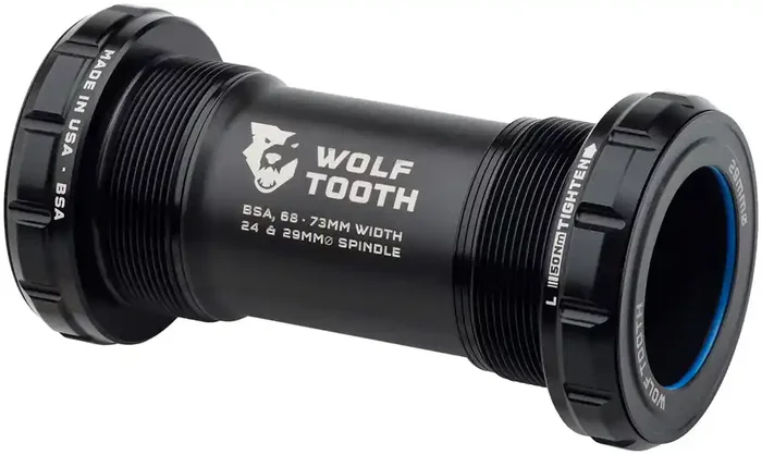 Wolf Tooth Bottom Bracket – English (BSA), 68/73mm, For 29mm Spindle, Black
