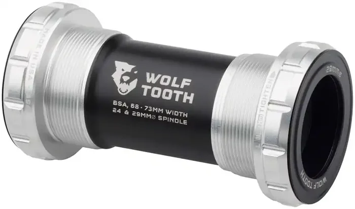 Wolf Tooth Bottom Bracket – English (BSA), 68/73mm, For 29mm Spindle, Raw Silver