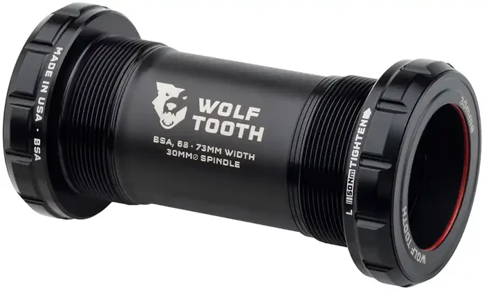 Wolf Tooth Bottom Bracket – English (BSA), 68/73mm, For 30mm Spindle, Black