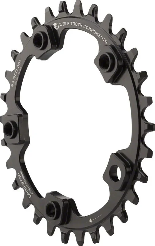 Wolf Tooth Chainring 30t 94 BCD 5-Bolt Aluminum Vintage/Surly OD Black