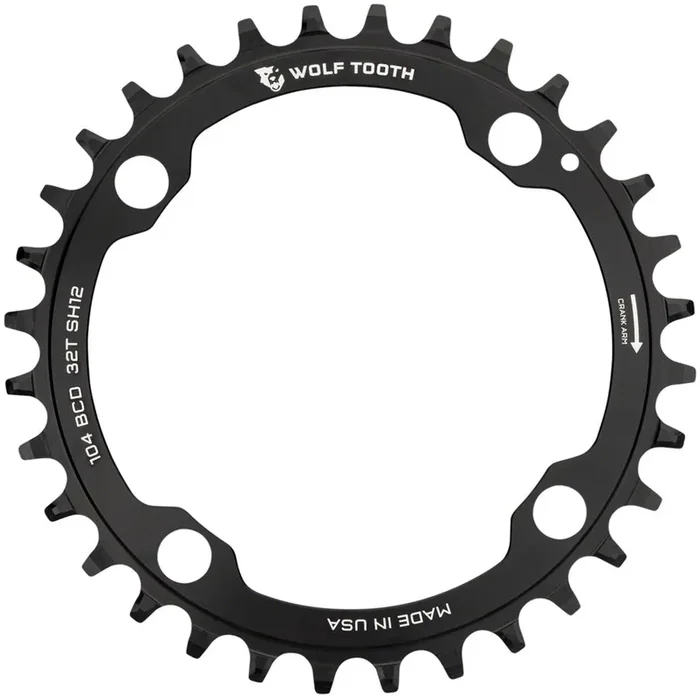 Wolf Tooth Chainring 34t 104 BCD Requires 12-Speed Hyperglide+ Chain Aluminum