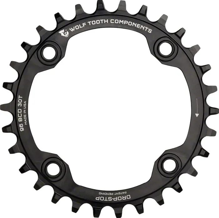 Wolf Tooth Chainring 34t 96 BCD Shimano Symmetrical 4-Bolt Aluminum Black
