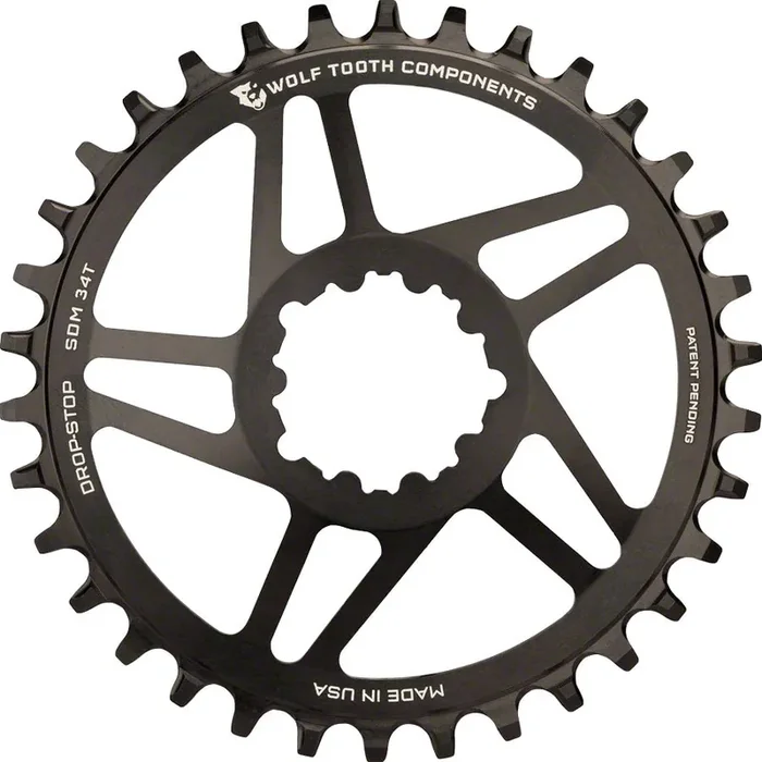Wolf Tooth Chainring 34t Direct Mount Alloy SRAM Cranks with Removable Spiders