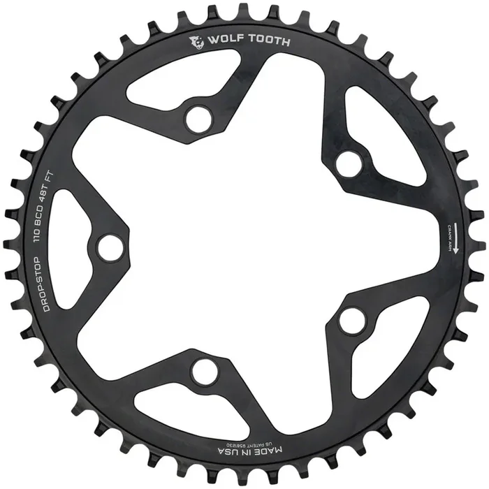 Wolf Tooth Chainring 48t 110 BCD 5-Bolt 10/11/12-Speed Alloy Cyclocross & Road
