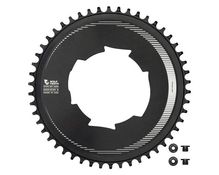 Wolf Tooth Components Aero Chainring (Black) (Drop-Stop B) (Single) (50T) (For SRAM 107 BCD Cranksets)