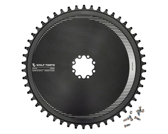 Wolf Tooth Components Direct Mount Aero Chainring (Black) (Drop-Stop B) (Single) (52T) (For SRAM 8-Bolt Cranksets)