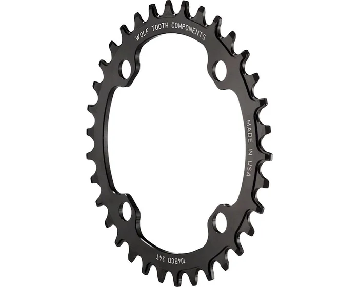 Wolf Tooth Components Drop-Stop Chainring (Black) (Drop-Stop A) (Single) (38T) (104mm BCD)