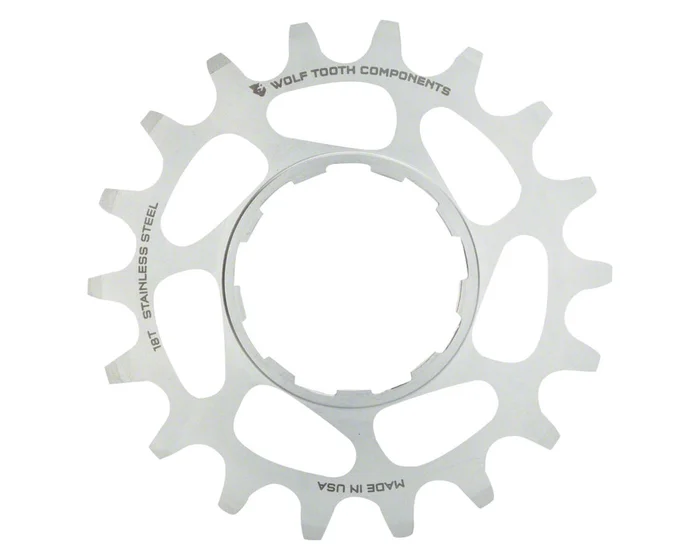 Wolf Tooth Components Single Speed Cog (Silver) (3/32″) (Stainless Steel) (18T)