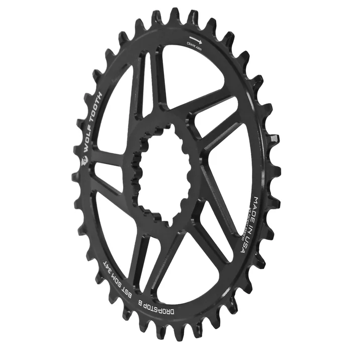 Wolf Tooth Direct Mount Chainring – 28t SRAM Direct Mount Drop-Stop B For SRAM 3-Bolt Boost Cranks 3mm Offset BLK