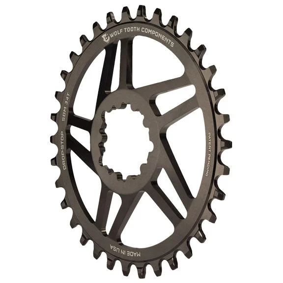 Wolf Tooth Direct Mount Chainring – 30t SRAM Direct Mount Drop-Stop A For SRAM 3-Bolt Cranksets 6mm Offset BLK