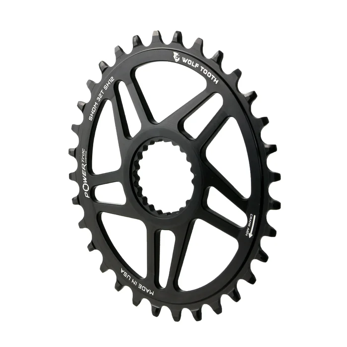 Wolf Tooth Elliptical Direct Mount Chainring – 32t Shimano Direct Mount Boost 3mm Offset Requires 12-Speed Hyperglide+ Chain BLK