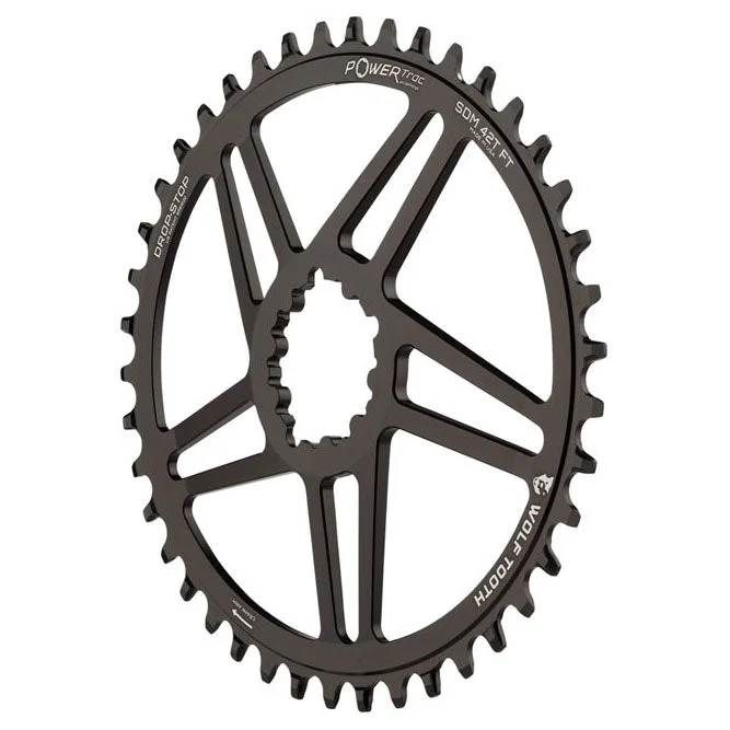 Wolf Tooth Elliptical Direct Mount Chainring – 40t SRAM Direct Mount 6mm Offset Drop-Stop Flattop Compatible BLK