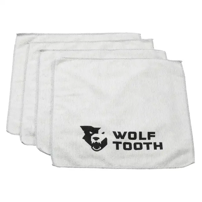 Wolf Tooth Logo Microfiber Towel – 100% Polyester, Machine Washable, Set of 4