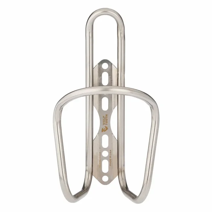 Wolf Tooth Morse Bottle Cage Titanium Silver Standard Bolt-On
