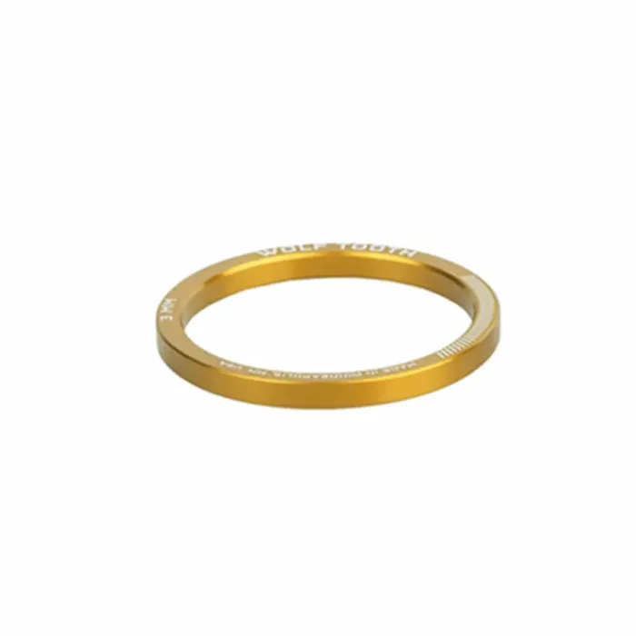 Wolf Tooth Precision Headset Spacers – 1 1/8 steerer, 3mm, 2g, Gold