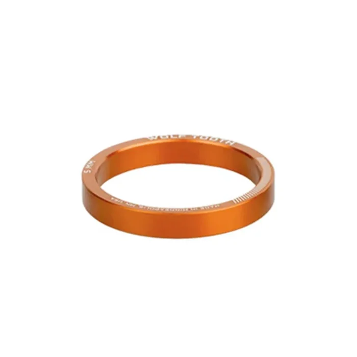 Wolf Tooth Precision Headset Spacers – 1 1/8 steerer, 5mm, 3g, Orange