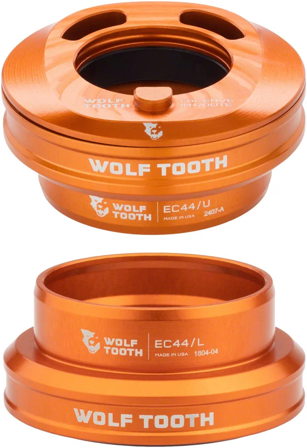 Wolf Tooth Premium Internal Headset – EC44 Upper / EC44 Lower For Enve In-Route System Only Orange