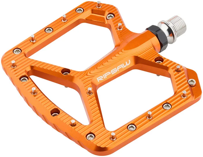 Wolf Tooth Ripsaw Aluminum Pedals – Platform Aluminum 9/16″ Black Orange