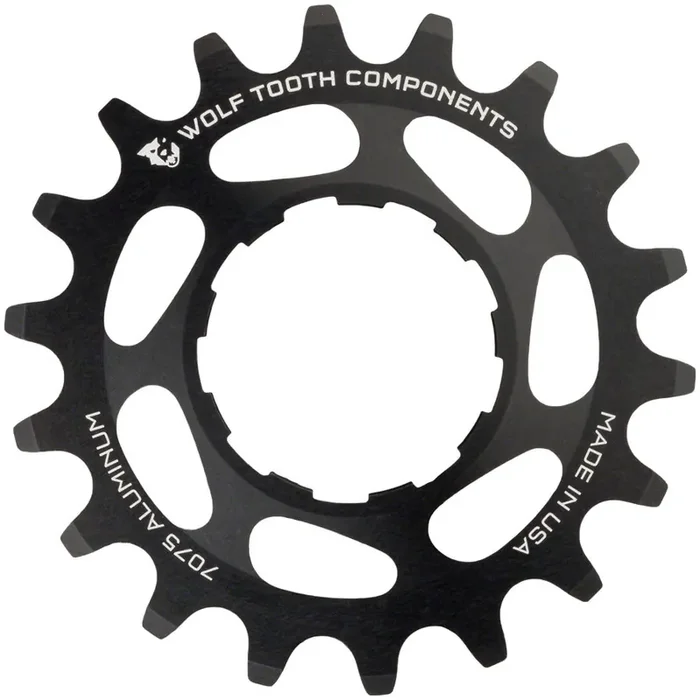 Wolf Tooth Single Speed Aluminum Cog – 22t, Compatible with 3/32″ Chains, Black
