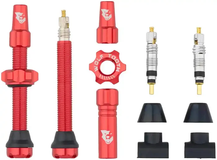 Wolf Tooth Tubeless Valve Stem Kit – 44 mm, Red