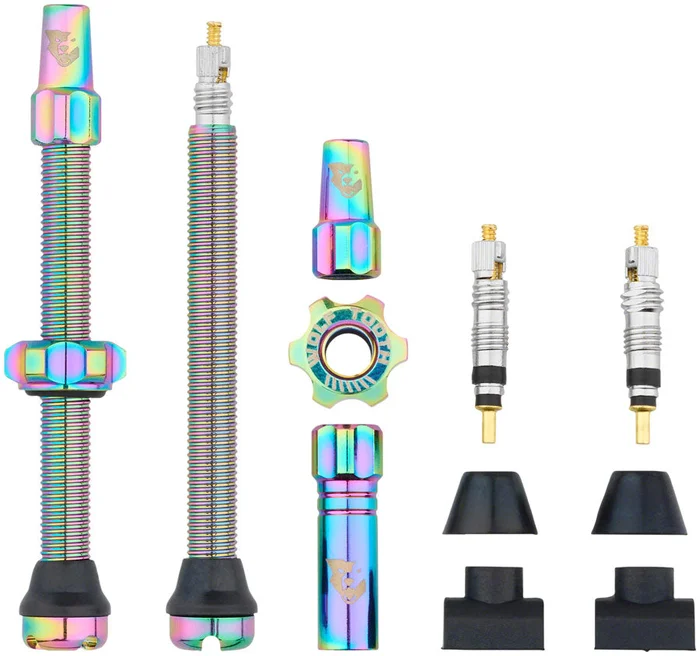 Wolf Tooth Tubeless Valve Stem Kit – 60 mm Rainbow