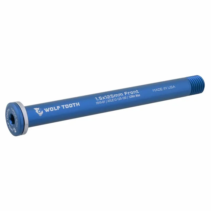 Wolf Tooth Wolf Axle for Road Forks 12 1.5 x 125mm, AL w/ Steel washer, Blue