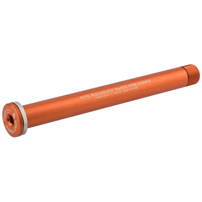 Wolf Tooth Wolf Axle for RockShox Forks, Fat Forks – 100mm / Standard Orange