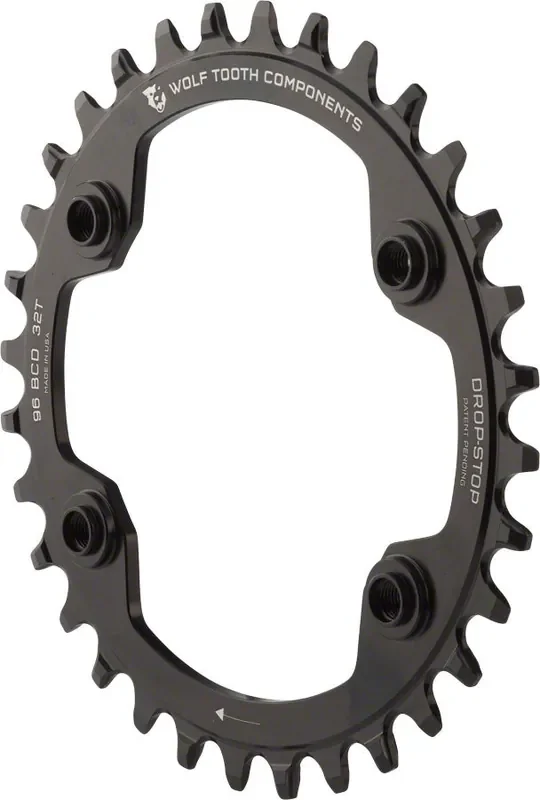 Wolf Tooth XTR Chainring 34t 96 BCD Asymmetric 4-Bolt Alloy For M9000 M9020