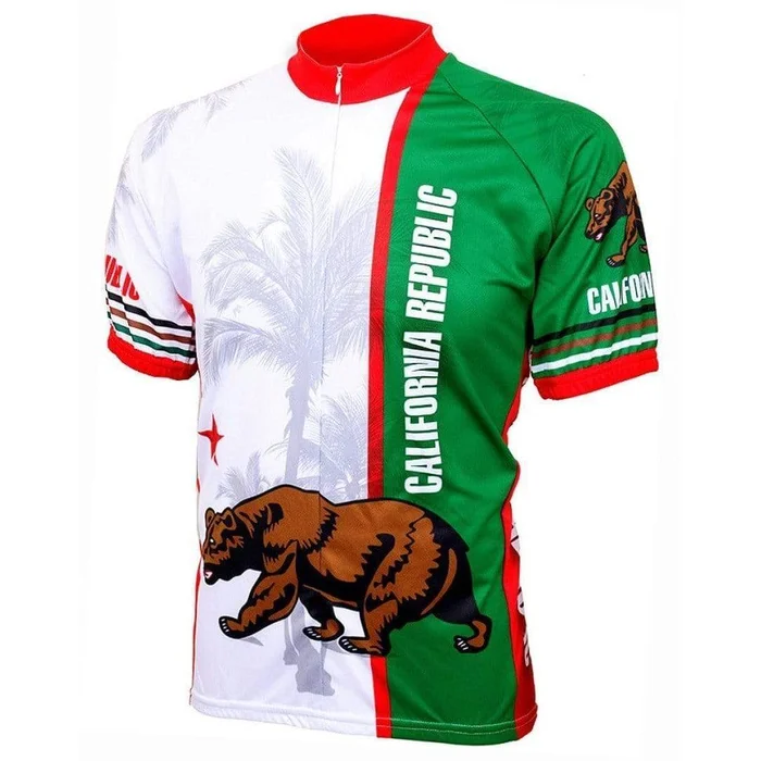 World Jerseys Men’s California Flag Road Bike Jersey