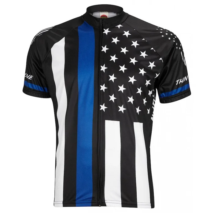 World Jerseys Men’s Thin Blue Line Road Bike Jersey